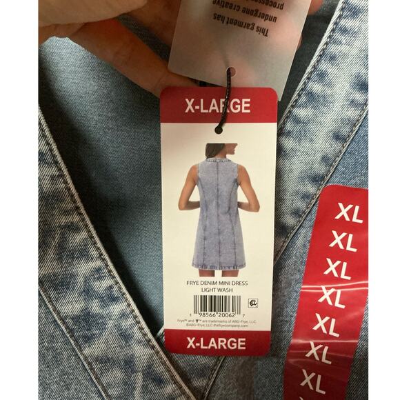 Frye Women’s Denim Button-Down Mini Dress Size XL - Picture 6 of 8